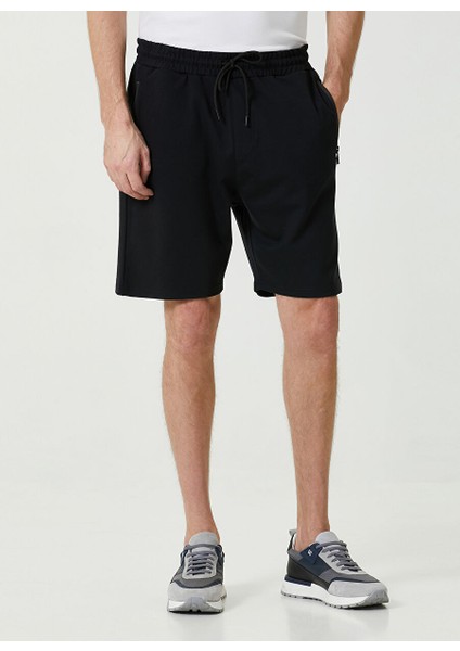Siyah Erkek Normal Bel Slim Fit Şort 1087469