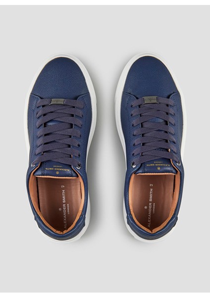 Lacivert Erkek Deri Sneaker London modelleri