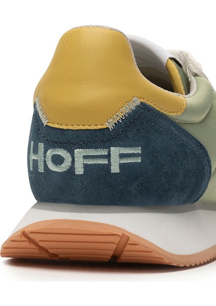 Haki-Sarı Erkek Deri Sneaker Marathon