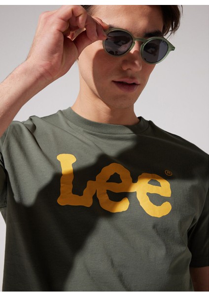 Bisiklet Yaka Haki Erkek T-Shirt L65QAI801_EU Coll.m Big Logo