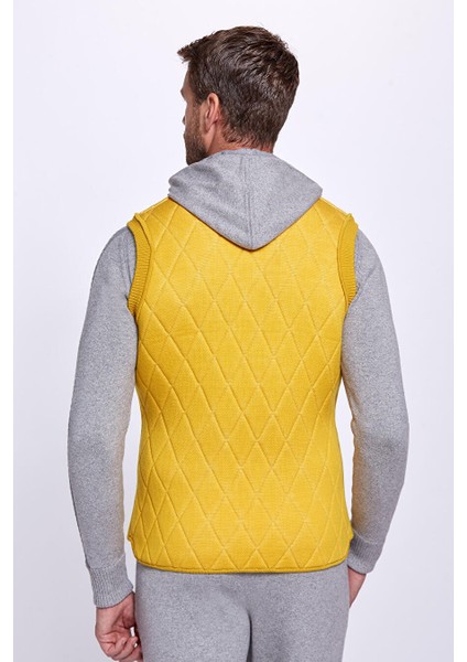 Merino Yün Activewear Sarı Triko Yelek