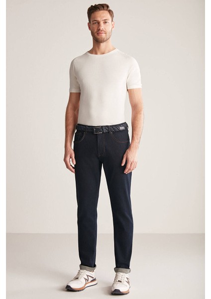 Slim Fit Lacivert 5 Cepli Denim Pantolon