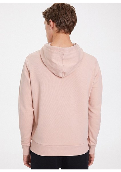 Pembe Baskılı Kapüşonlu Pamuk Regular Fit Erkek Sweatshirt Polar Bear Lıne Hoodıe modelleri