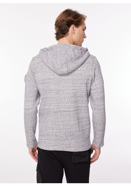 Siyah Erkek Kapüşon Yaka Desenli Sweatshirt OXM6041_HIKE-M indirimleri