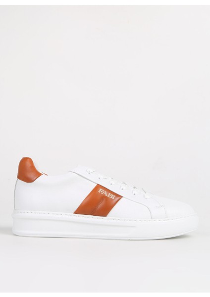 Beyaz-Kahverengi Erkek Deri Sneaker FU0456.B04ZIP18N