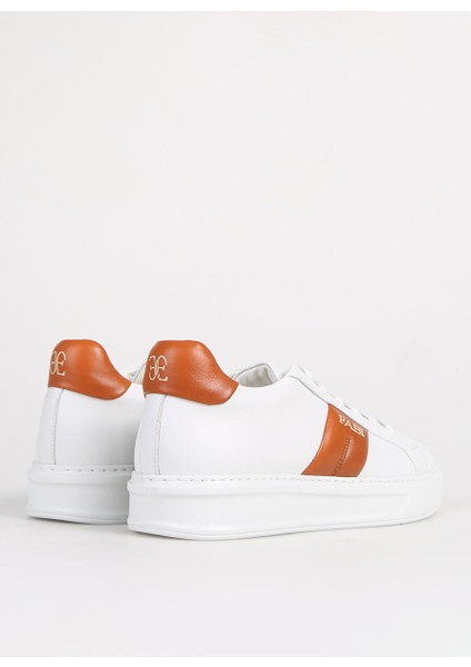 Beyaz-Kahverengi Erkek Deri Sneaker FU0456.B04ZIP18N fırsatları