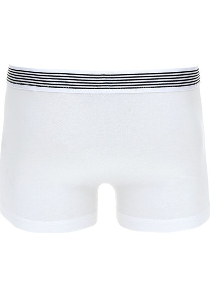 Beyaz Pamuk Modal Tekli Boxer