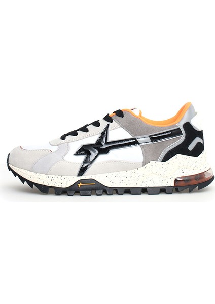 Beyaz-Siyah Erkek Süet Sneaker K3-M