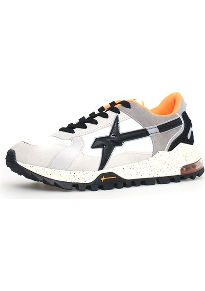 Beyaz-Siyah Erkek Süet Sneaker K3-M