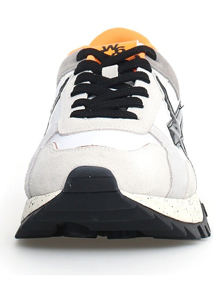 Beyaz-Siyah Erkek Süet Sneaker K3-M
