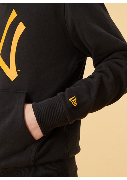 Kapüşonlu Normal Kalıp Düz Siyah Erkek Sweatshirt - Mlb Seasonal Team Logo Hdy Neyyan indirimleri