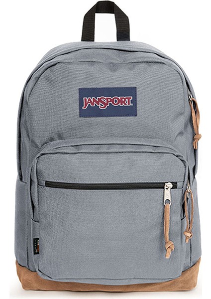 EK0A5BAPN601 Right Pack Koyu Gri Deri Unisex Sırt Çantası