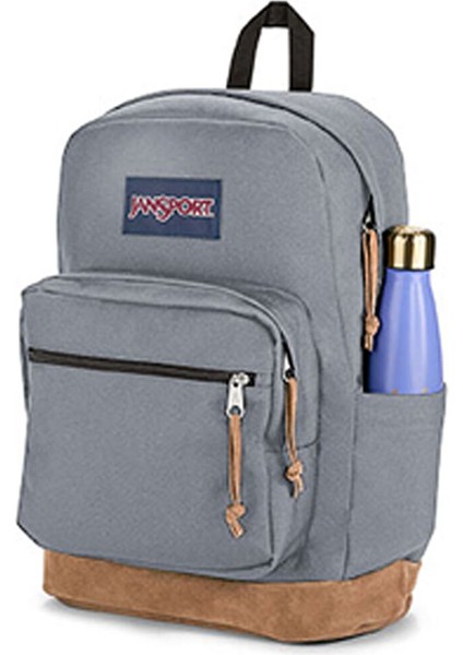 EK0A5BAPN601 Right Pack Koyu Gri Deri Unisex Sırt Çantası