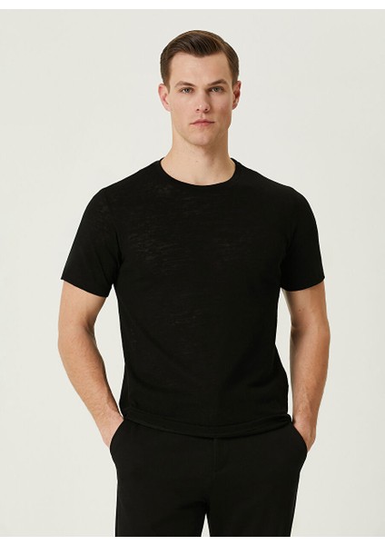 Bisiklet Yaka Siyah Erkek T-Shirt 1091342