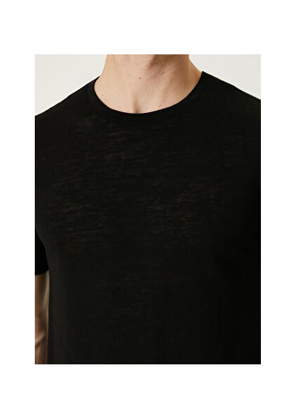 Bisiklet Yaka Siyah Erkek T-Shirt 1091342