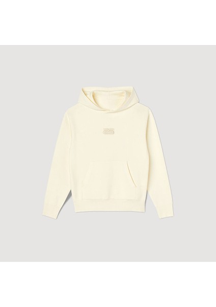 Ekru Kapüşonlu Sweatshirt