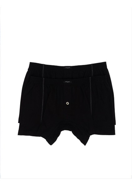 Siyah Pamuklu 2'li Boxer