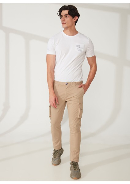 Normal Bel Normal Paça Slim Fit Bej Erkek Pantolon Fmbronxsand