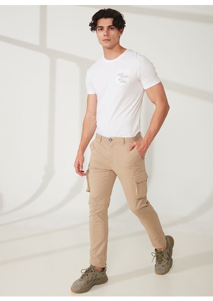 Normal Bel Normal Paça Slim Fit Bej Erkek Pantolon Fmbronxsand