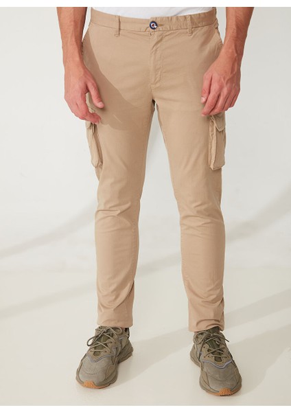 Normal Bel Normal Paça Slim Fit Bej Erkek Pantolon Fmbronxsand