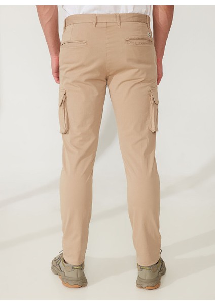 Normal Bel Normal Paça Slim Fit Bej Erkek Pantolon Fmbronxsand