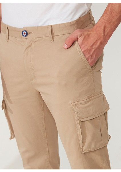 Normal Bel Normal Paça Slim Fit Bej Erkek Pantolon Fmbronxsand