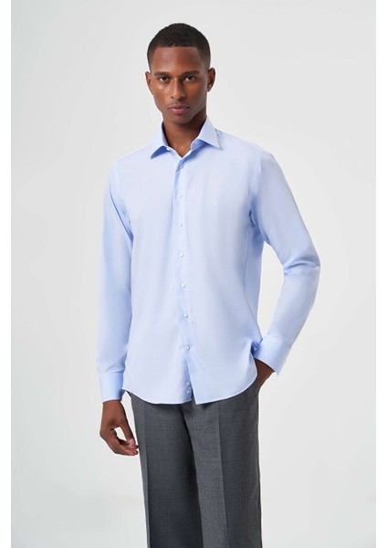 Erkek Regular Fit Klasik Gömlek Açık-Mavi GM23K232007_D33