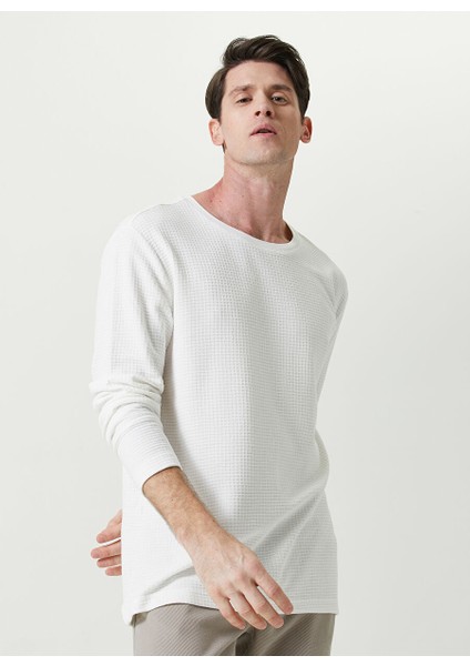 Bisiklet Yaka Ekru Erkek Sweatshırt 1087805