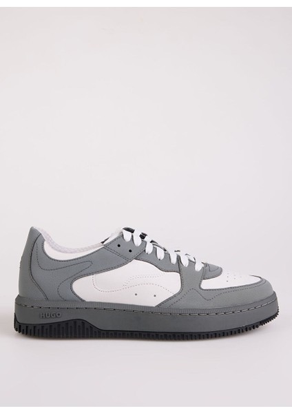 Beyaz-Gri Erkek Deri Sneaker RED-50529587