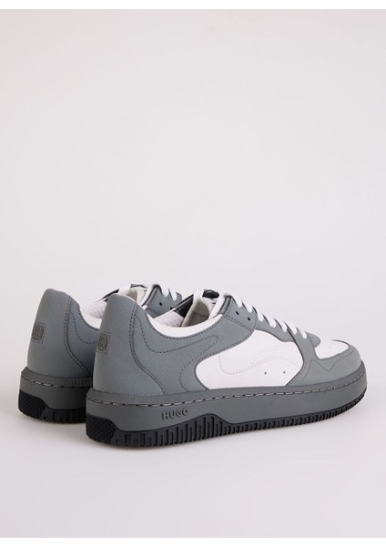 Beyaz-Gri Erkek Deri Sneaker RED-50529587