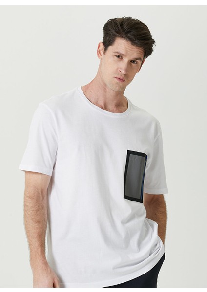 Bisiklet Yaka Beyaz Erkek T-Shirt 1087541