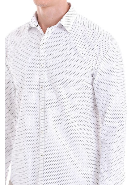 Yeşil Slim Fit Baskılı Pamuklu Slim Yaka Uzun Kollu Klasik Gömlek indirimleri