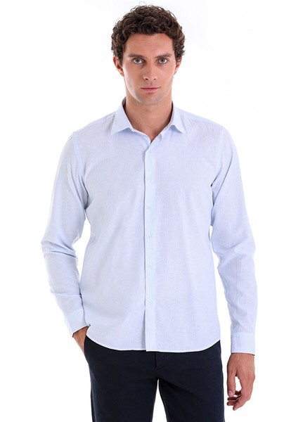 Mavi Comfort Fit Çizgili Pamuklu Slim Yaka Uzun Kollu Casual Gömlek fiyatları