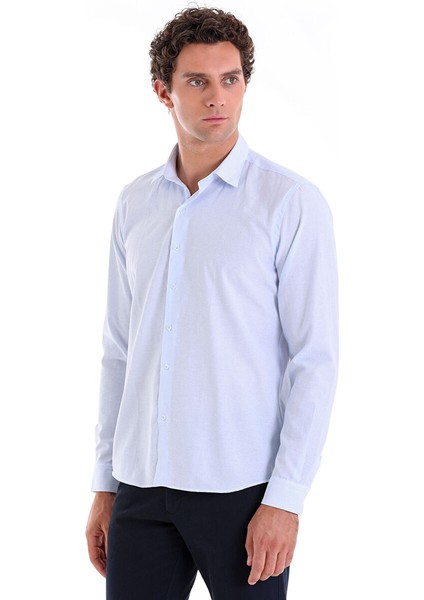 Mavi Comfort Fit Çizgili Pamuklu Slim Yaka Uzun Kollu Casual Gömlek modelleri
