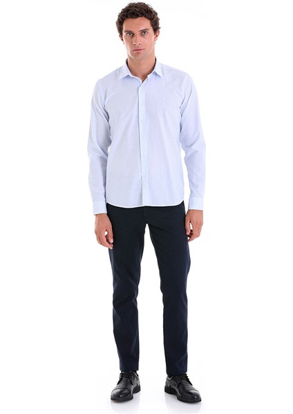 Mavi Comfort Fit Çizgili Pamuklu Slim Yaka Uzun Kollu Casual Gömlek fırsatları
