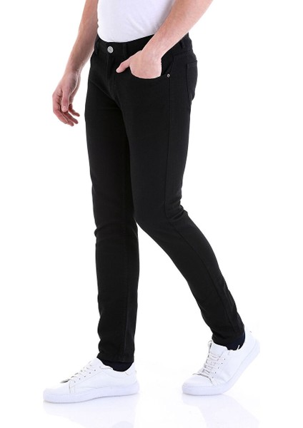 Siyah Slim Fit Desenli Pamuklu 5 Cep Kanvas Pantolon modelleri