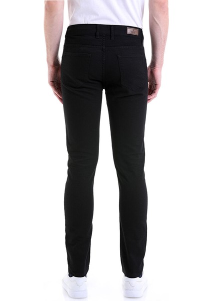 Siyah Slim Fit Desenli Pamuklu 5 Cep Kanvas Pantolon indirimleri