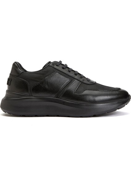 Siyah Erkek Deri - Kumaş Sneaker 80-67