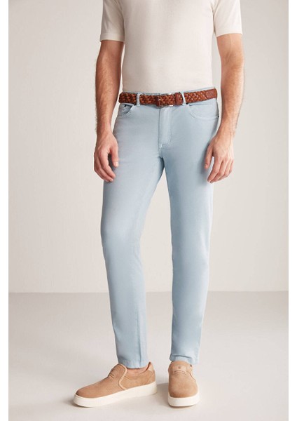 Slim Fit 5 Cep Gök Mavisi Chino Pantolon