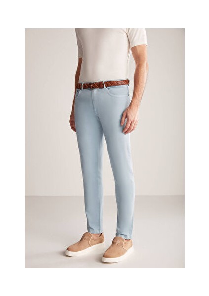 Slim Fit 5 Cep Gök Mavisi Chino Pantolon