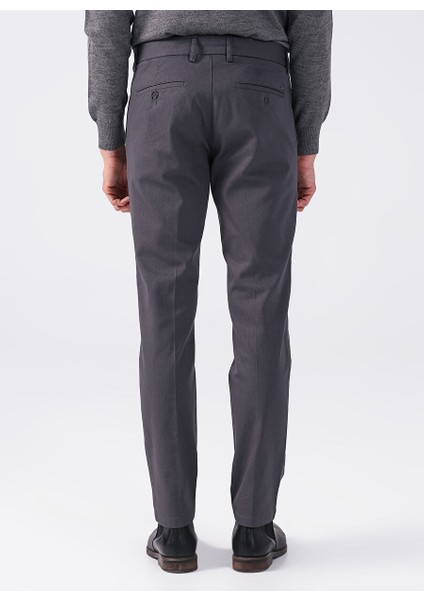 Normal Bel Düz Paça Slim Fit Koyu Gri Erkek Pantolon 1084005