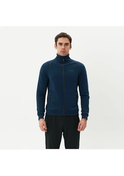 Erkek Lacivert Tam Fermuarlı Sweatshirt 2419002