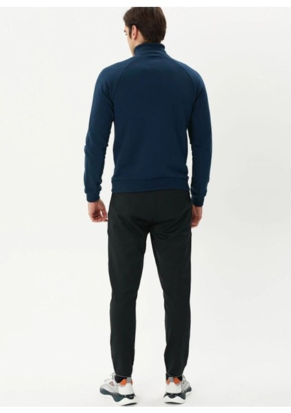 Erkek Lacivert Tam Fermuarlı Sweatshirt 2419002