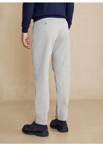 Gri Melanj Erkek Regular Fit Pantolon Uzun Dilli Parça Boya Chino Pantolo fırsatları