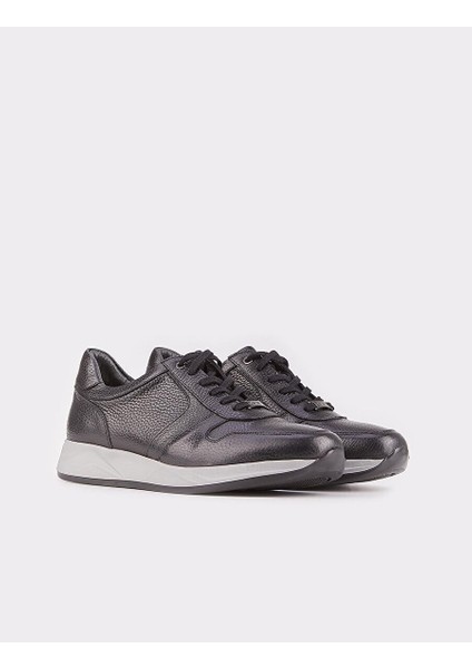 Siyah Bağcıklı Sneaker Erkek Spor Ayakkabı