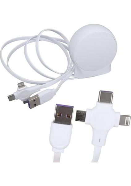 Fırsat Byr PM-27143 1 Metre Makaralı 3ın1 Şarj Kablosu (Lightning - Type-C - Micro Usb) Yeni