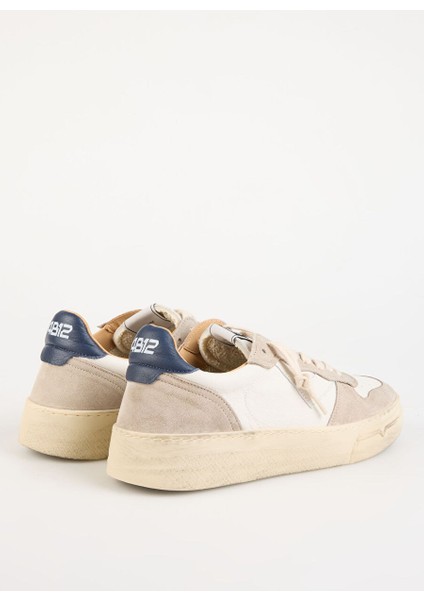 Beyaz-Bej Erkek Deri - Kumaş Sneaker Hyper fırsatları