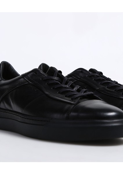 Siyah Erkek Deri Sneaker 323-02