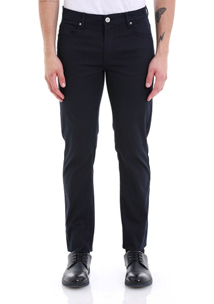 Lacivert Dinamik Fit Düz 5 Cep Basic Kanvas Pantolon