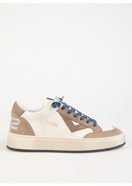 Beyaz-Bej Erkek Deri Sneaker Kyle